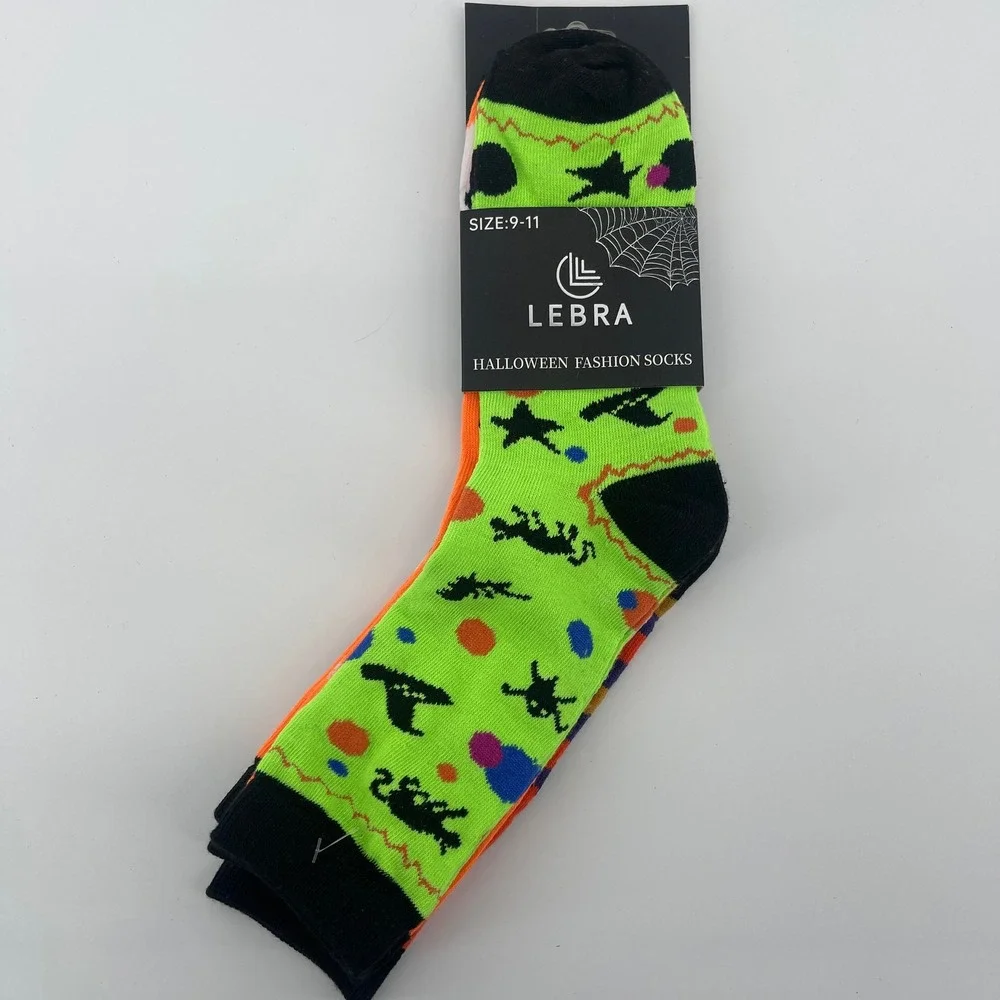 NEW LeBra Halloween‎ Fashion Socks 3 Pair Pack Size 9-11 NEW Cotton Holiday